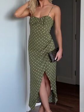 Strappy Zara Green Polka Dot Maxi Dress Sz S - GREAT CONDITION!